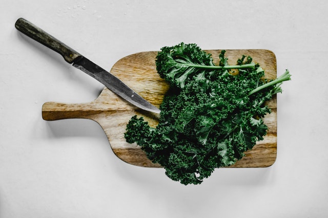 kale on a cutting board