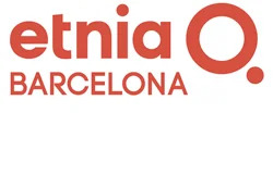 Image of Enia Barcelona logo. White background with orange letters spelling out the brand.